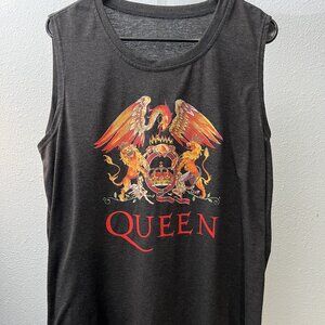 Queen Classic Crest Charcoal Grey Cotton-Blend Tee T-Shirt SZ 2XL